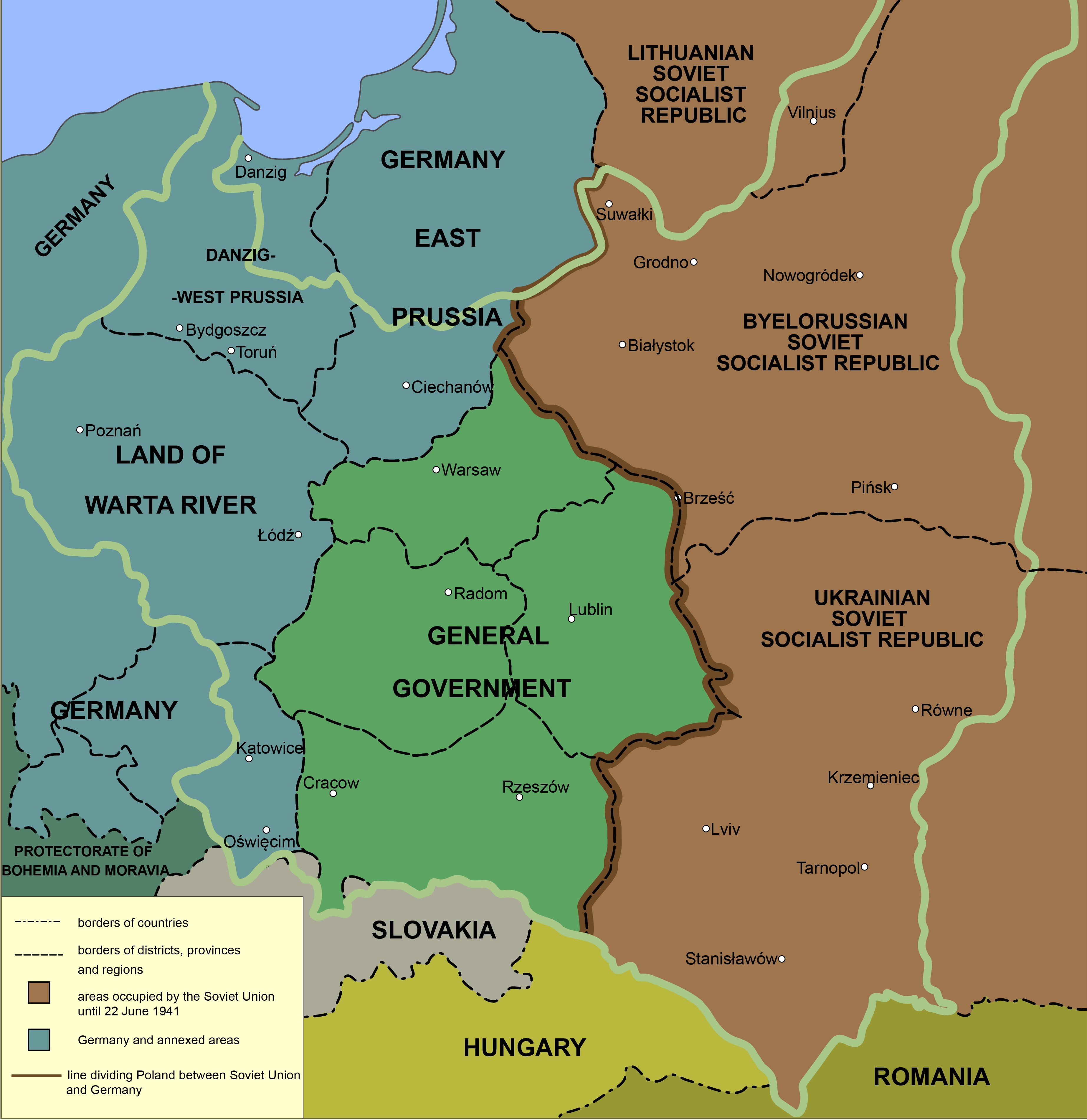 ADMINISTRATIVE DIVISION OF POLISH TERRITORIES OCCUPIED OR ANNEXED BY GERMANY