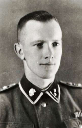 Gerhard Palitzsch
A middle-aged man in a German SS uniform, remains serious. Glancing at the side of the camera. Hair combed back smoothly.